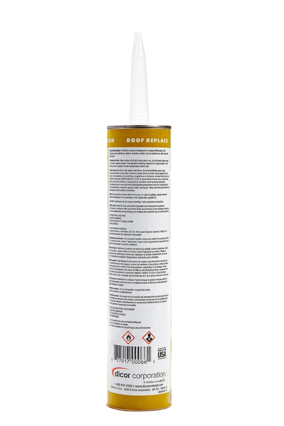 Dicor 501LSW-1 Self-Leveling Lap Sealant, White, 10.3 Oz, RV Roofing