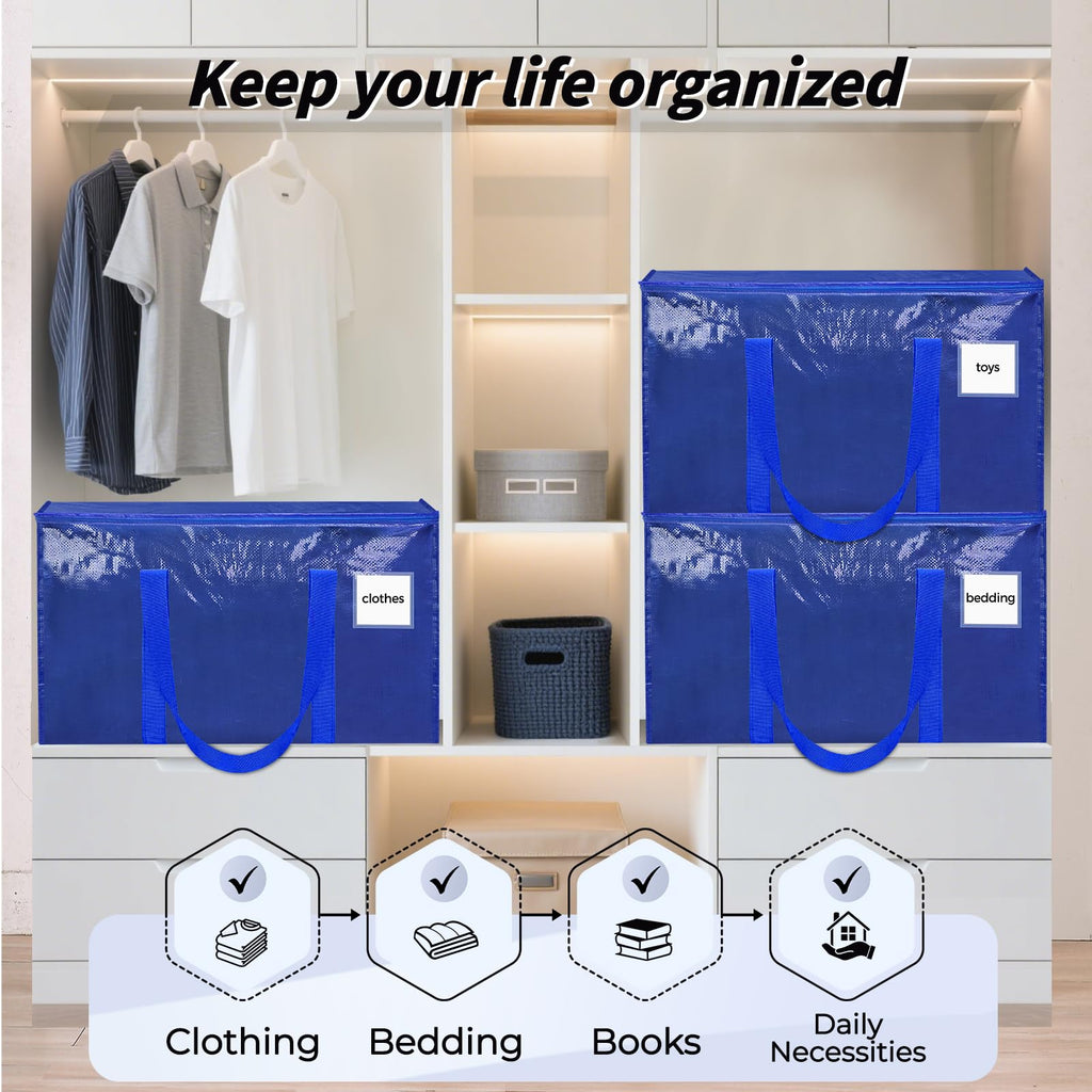 ukeetap 8 Pack Extra Large Clothes Storage Bins with Lids, Clear