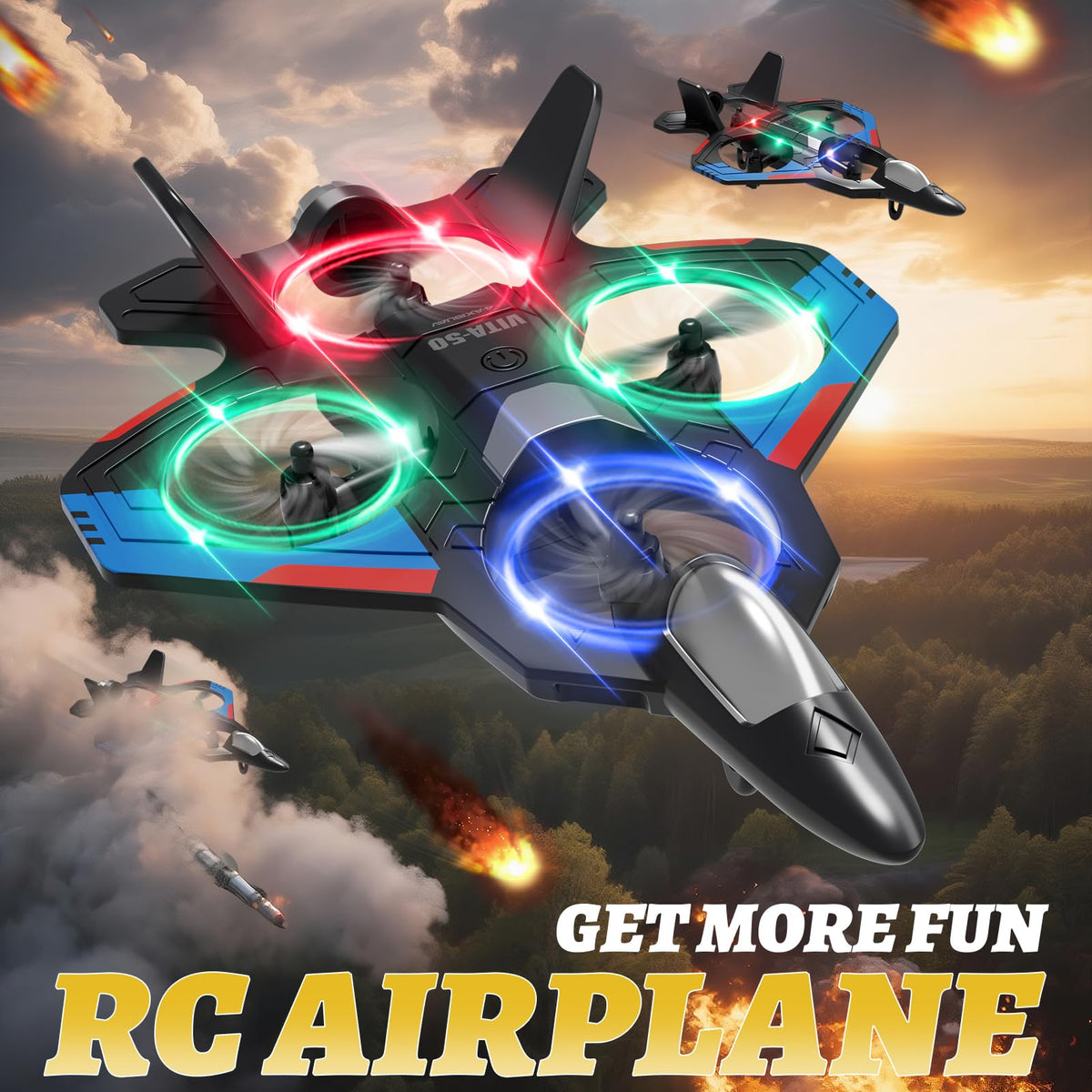 4DRC RC Planes Remote Control Airplanes for Kids,Halloween,2Batteries