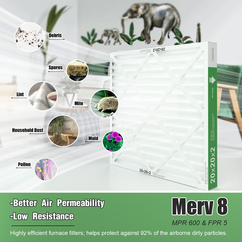 TRIGHTFILTERS 14x20x1 Air Filter 4 Pack, MERV 8 Filter Replacement