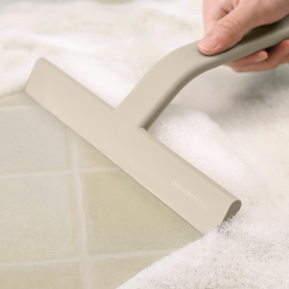 dancemoon JustHang Shower Squeegee with Built-in Hook, 10-Inch Black