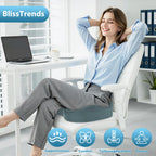 BlissTrends Memory Foam Seat Cushion for Office Chair & Car Seat, Black