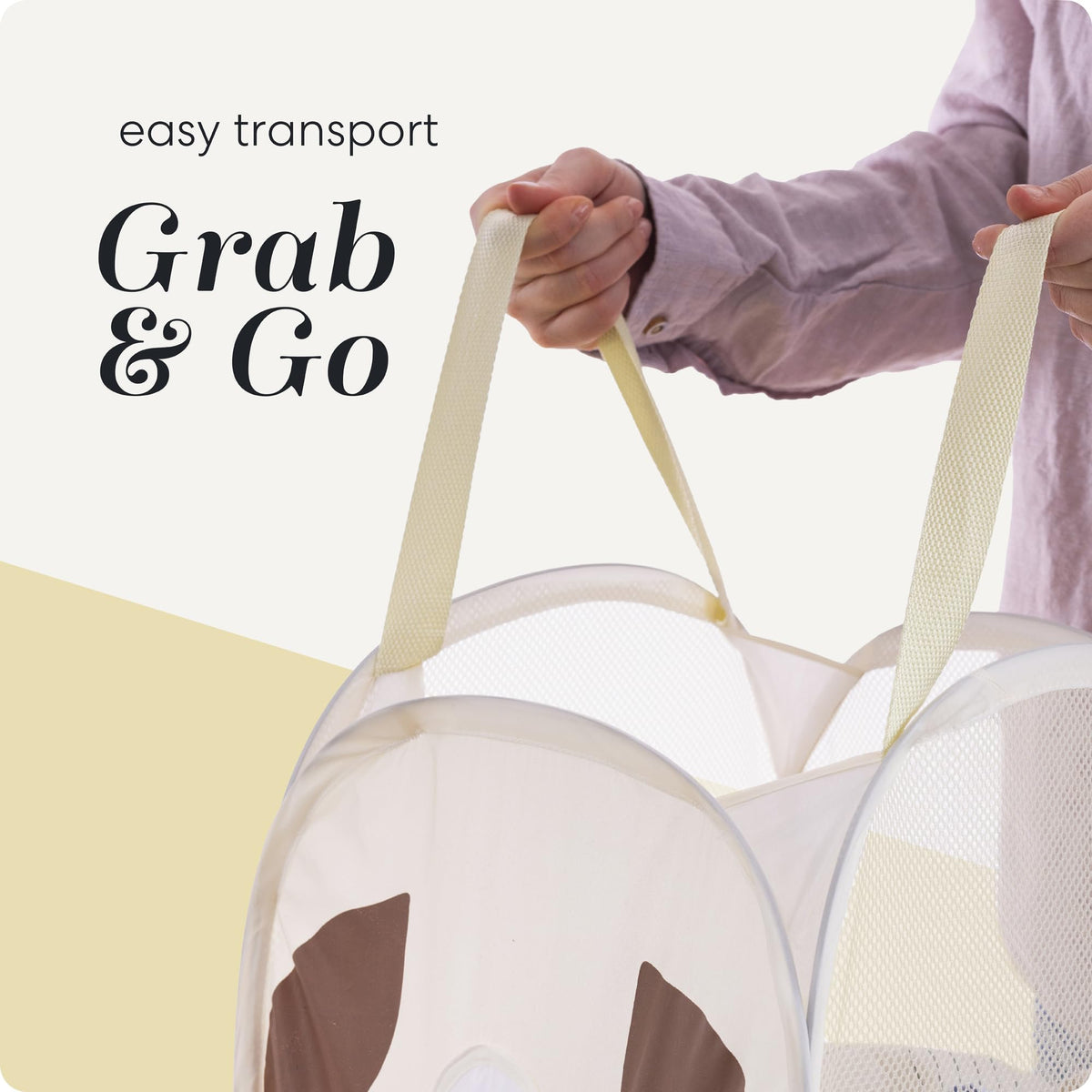 Handy Laundry Collapsible Mesh Pop-Up Hamper with Side Pocket