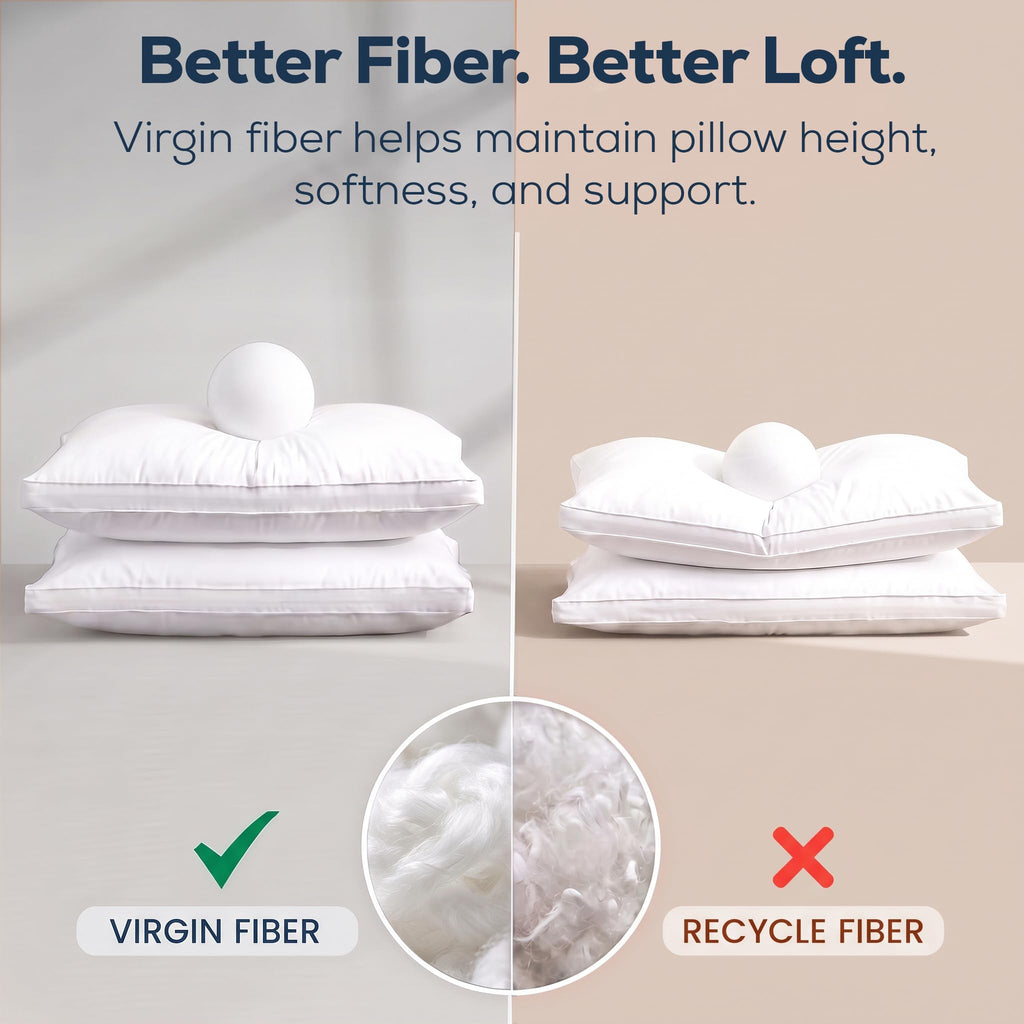 Utopia Bedding Gusset Bed Pillow, Hotel Pillows Queen Size Set of 2, White