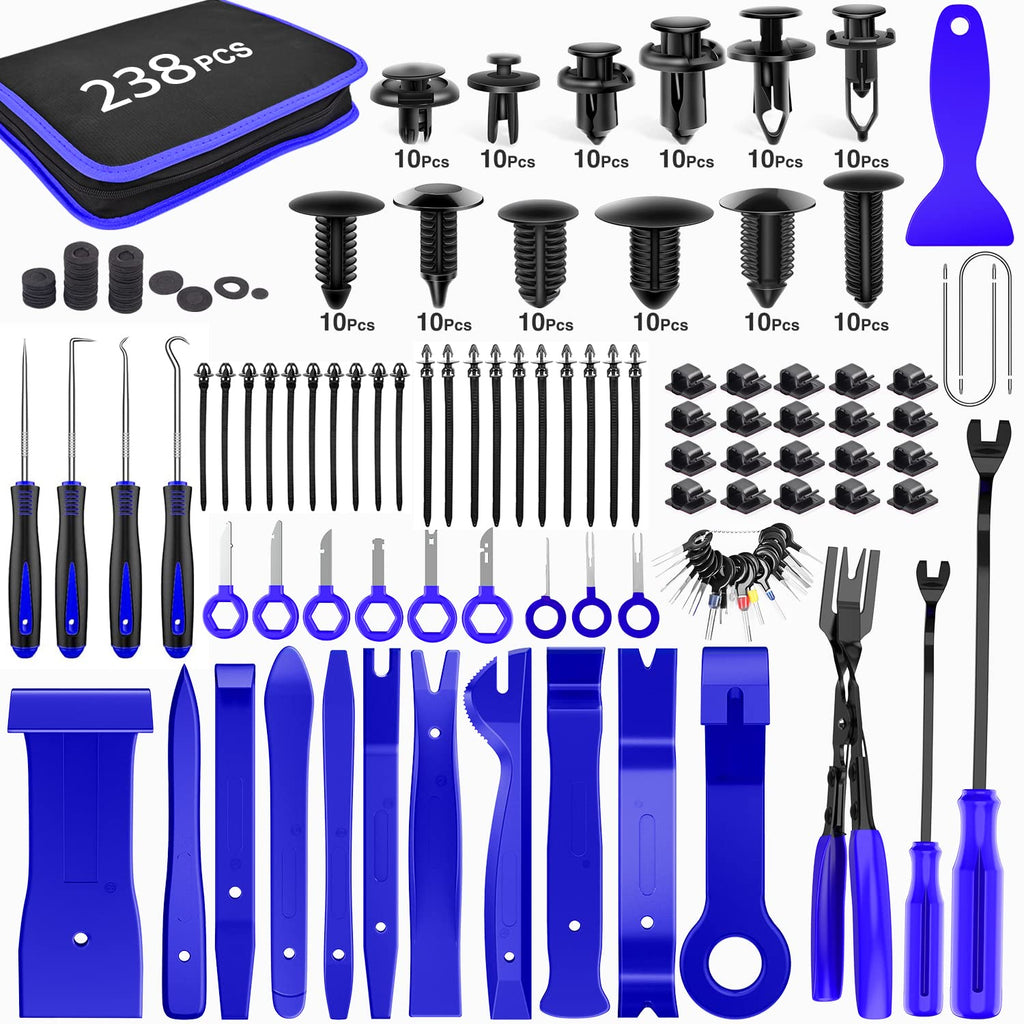 GOOACC 238Pcs Auto Trim Removal Tool and Push Pin Retainer Clip Set