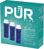 PUR PLUS Water Pitcher Replacement Filter with Lead Reduction (3 Pack), Blue – Compatible with all PUR Pitcher and Dispenser Filtration Systems