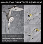 Rain Shower Head with Handheld Showerhead, Chrome 1.8GPM 460311