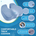 BlissTrends Memory Foam Seat Cushion for Office Chair & Car Seat, Black