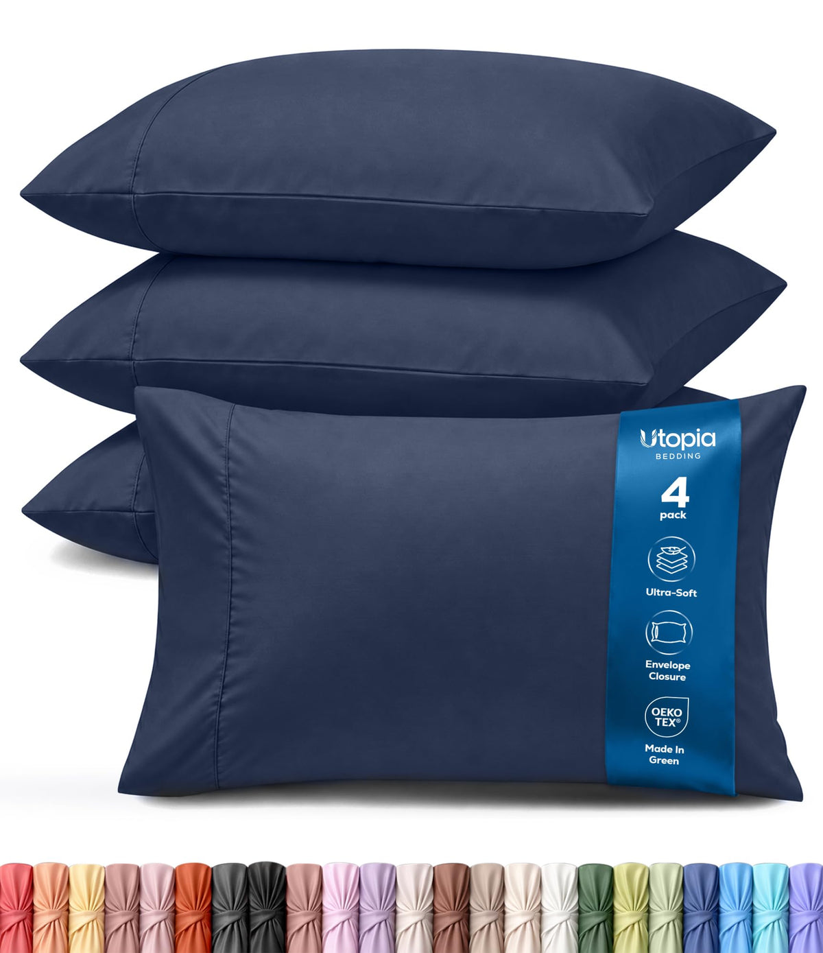 Pillow Covers Standard Set of 4, Soft and Comfy Pillow Cases, Purple