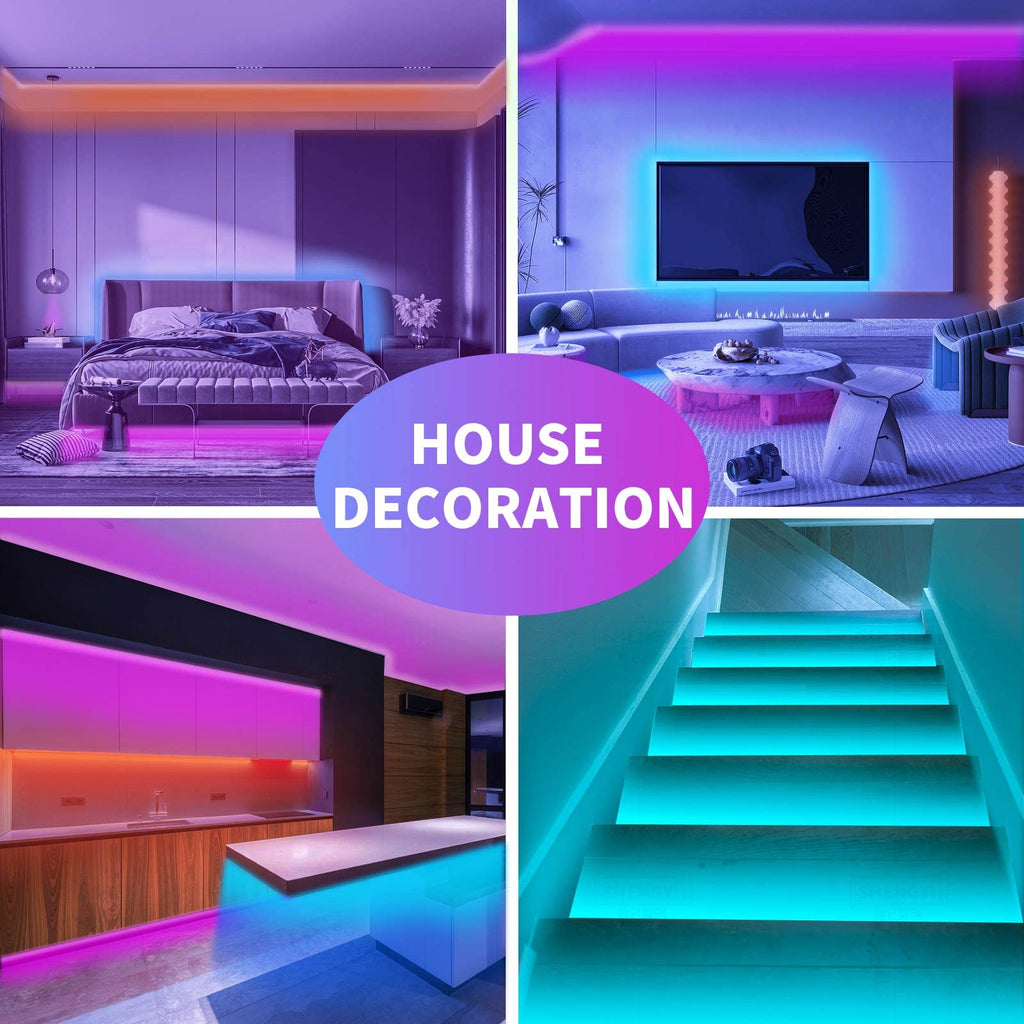 KSIPZE Led Lights for Bedroom 50ft Led Strip Lights with Remote App Control