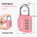 Puroma 2 Pack Combination Lock Locker 4 Digits Combo Padlock Gym Black