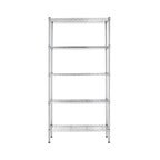 Amazon Basics 5-Shelf Tower Adjustable Storage Shelving Unit, Chrome, 16" x 16" x 54", 150 lbs Per Shelf