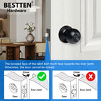 BESTTEN Keyed Entry Door Knob with Lock, Heavy Duty Interior and Exterior Door Lock, Standard Ball, Satin Nickel