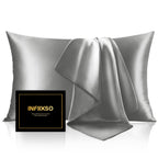 INFIIXSO Mulberry Silk Pillow Cases Standard Size with Zipper, Champagne