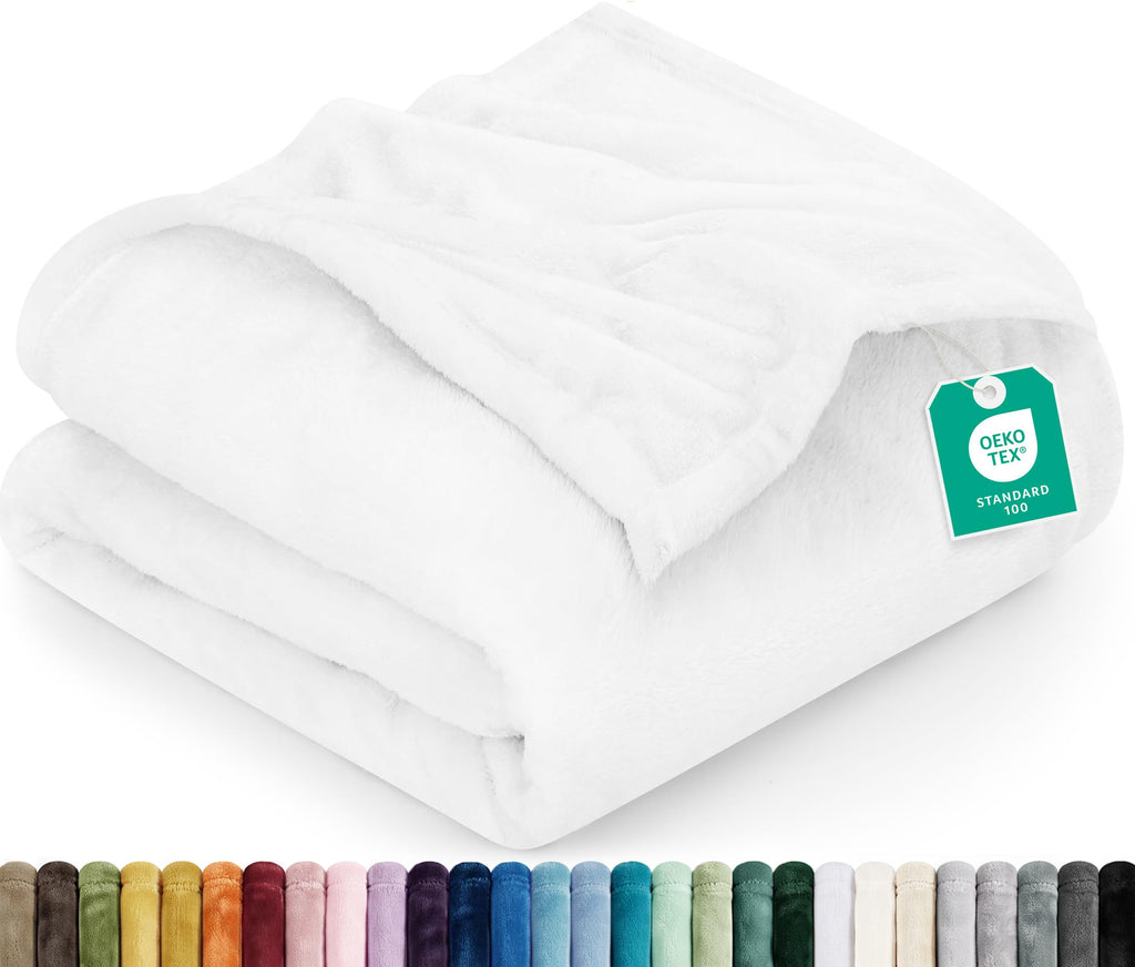 Utopia Bedding Ultra Soft Fleece Bed Blanket Queen Size Grey (90x90 Inches)