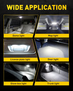 AUXITO 194 LED Bulbs for License Plate Light 168 175 2825 W5W T10 24-SMD 3014 Chipsets 6000K White for Car Dome Door Map Dash Courtesy Cargo License Plate Lights, Pack of 2
