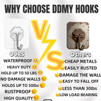 DDMY Adhesive Wall Hooks Clear 50lb(Max) Heavy Duty Hanging Sticky-10 Pack