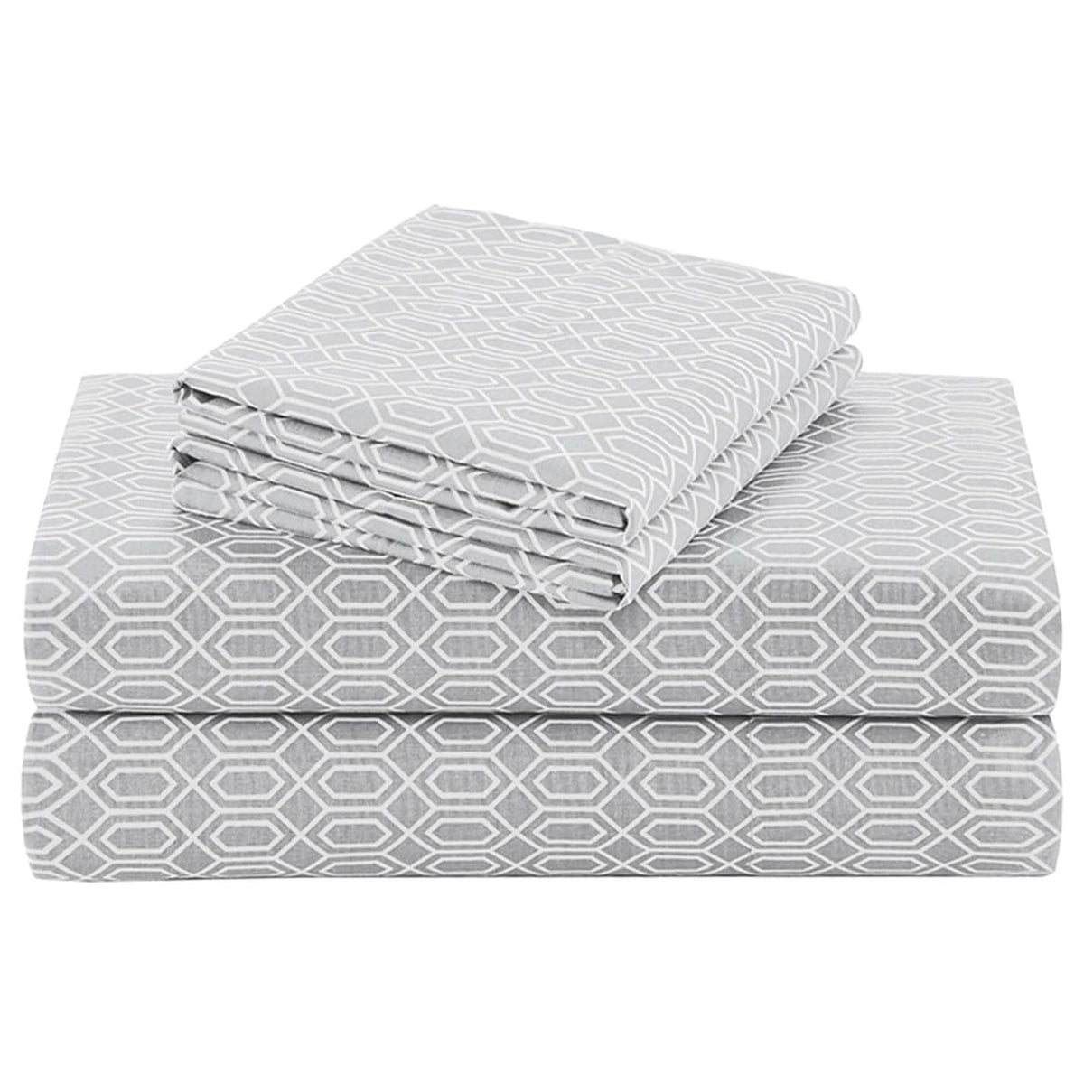Comfort Spaces 100% Cotton Percale Sheets Twin XL Size 3 Pc, Diamond Sliver