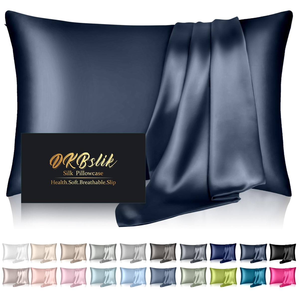 DKBslik Mulberry Silk Pillow Cases Queen Size with Zipper, Olive Green