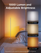 Govee RGBIC Floor Lamp Basic, 1000lm LED Corner Lamp, Champagne