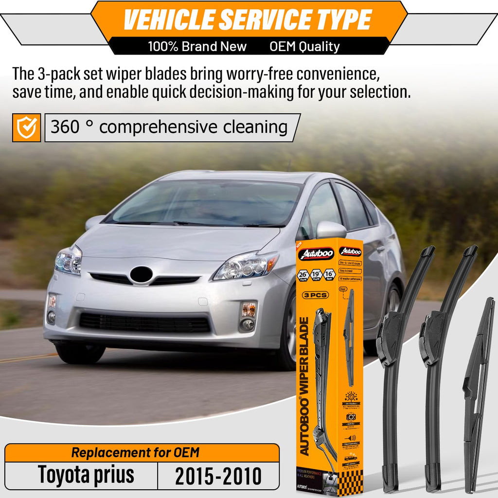 AUTOBOO Windshield Wiper Blade Replacement for Toyota RAV4 Mazda 5