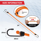 WORKPRO 24" Bungee Cords with Hooks, 4 Pack Heavy Duty Outdoor Bungee Strap