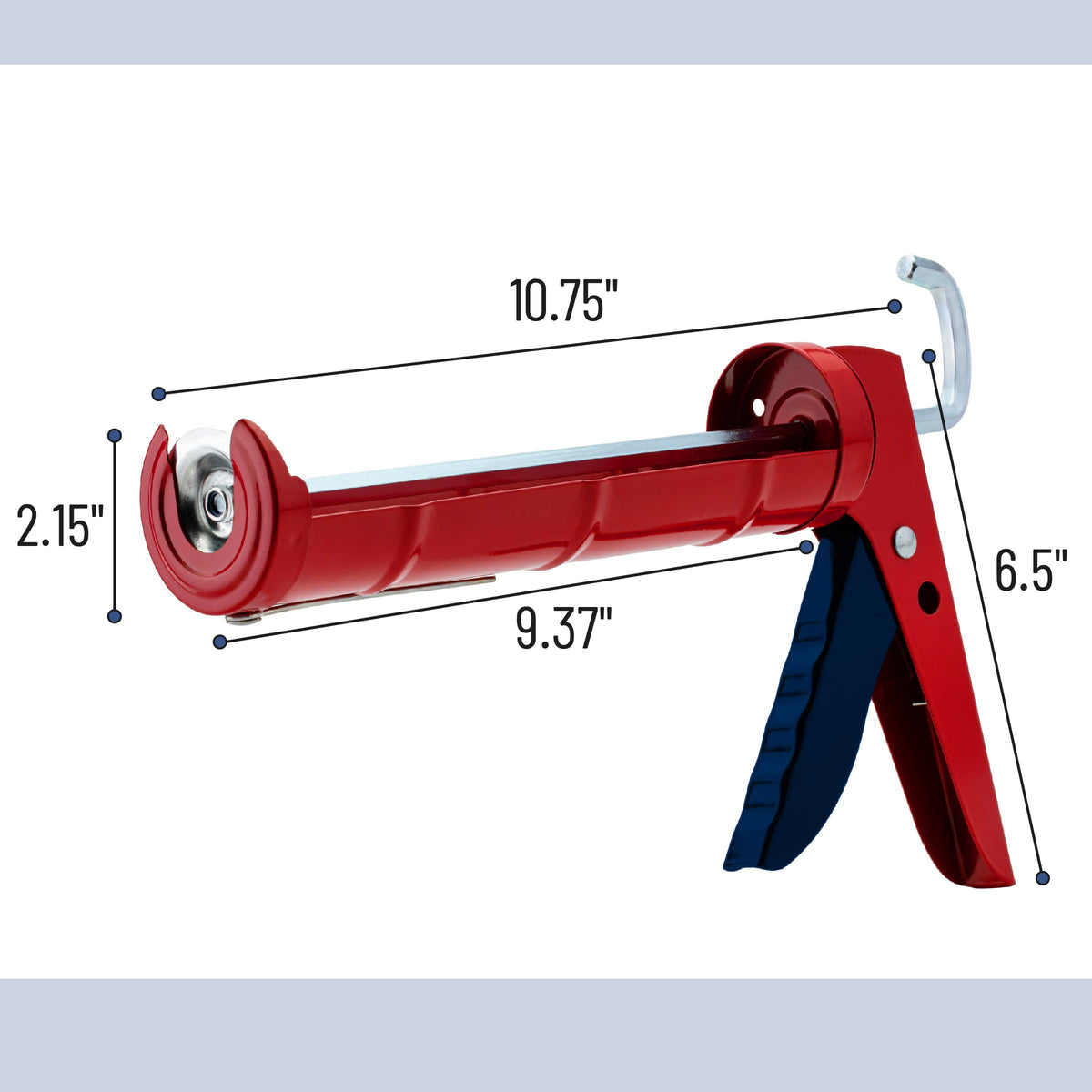 Bates- Caulking Gun, 10:1 Thrust Ratio, Orange, No Drip Sealant Gun