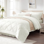 Love's cabin Twin Comforter Set, 5 Pieces Bed in a Bag, Aqua