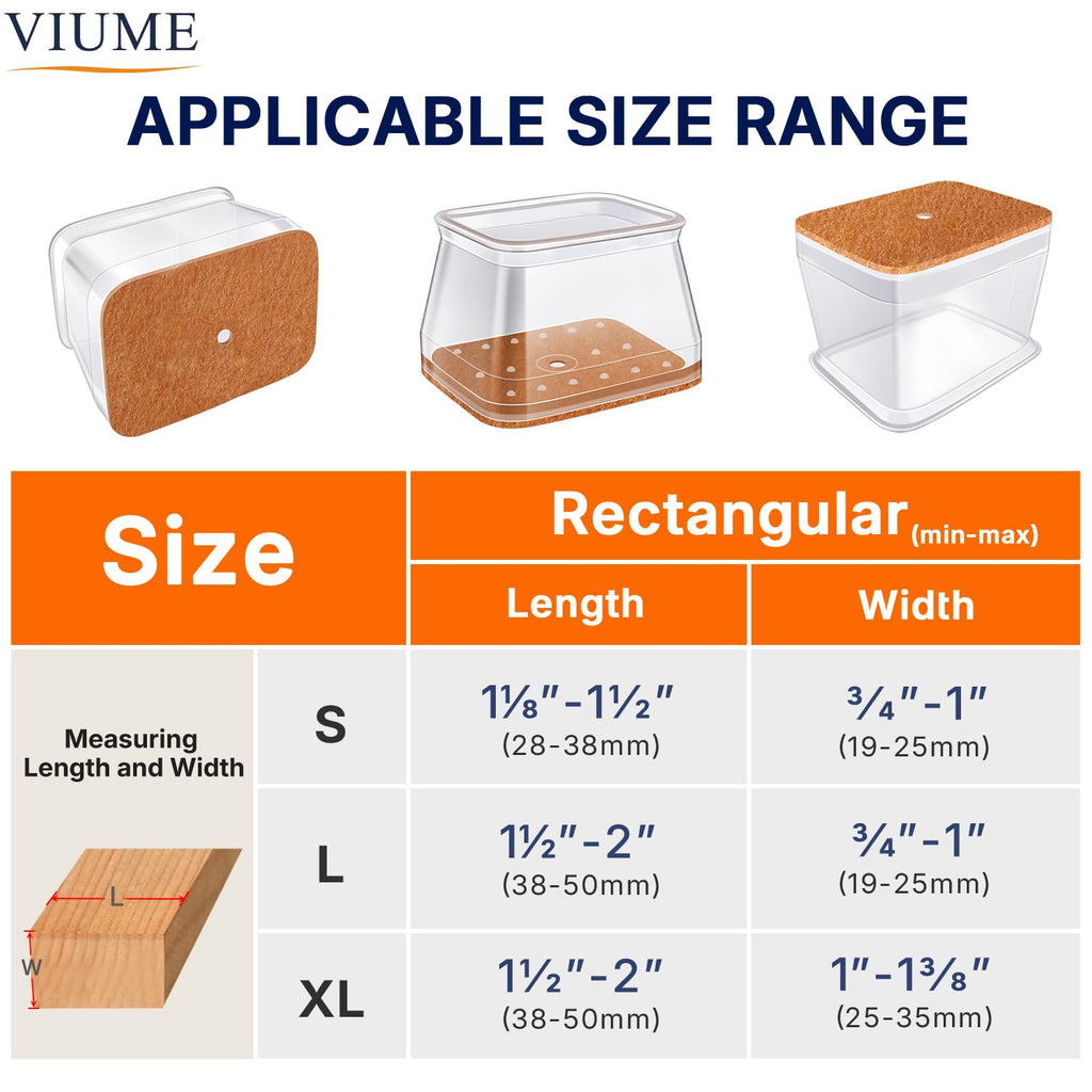 VIUME 24 Pcs Chair Leg Floor Protectors for Hardwood Floors Round