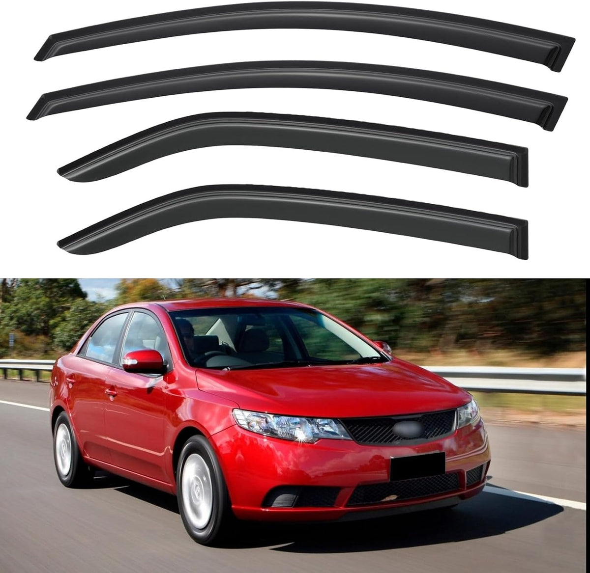 Window Visors Rain Guards for 2009 2010 2011 2012 2013 Kia Forte