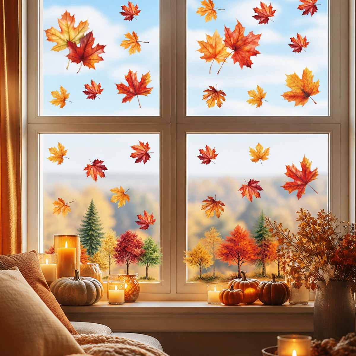 Holiday Window Clings for Home Decorations (Romantic)