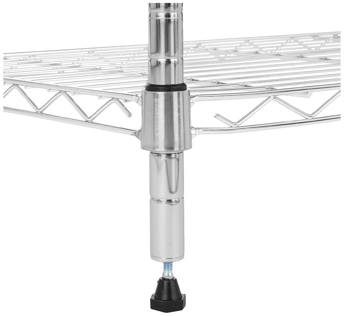 Amazon Basics 5-Shelf Tower Adjustable Storage Shelving Unit, Chrome, 16" x 16" x 54", 150 lbs Per Shelf