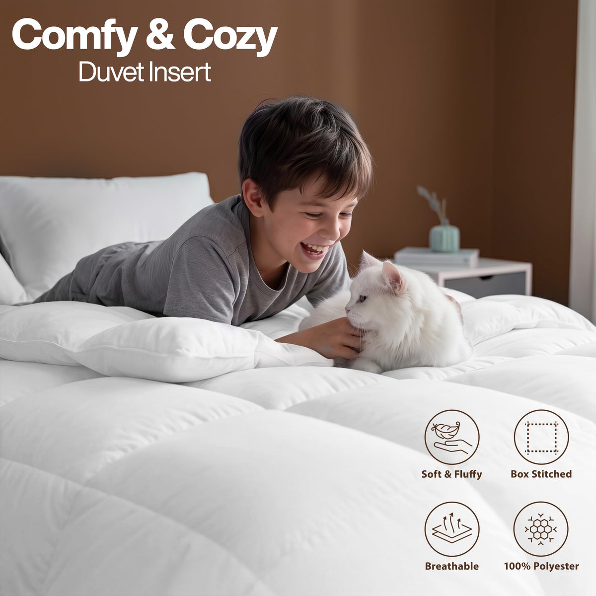 Utopia Bedding Queen Comforter, Duvet Insert, White, 88 x 88 Inches