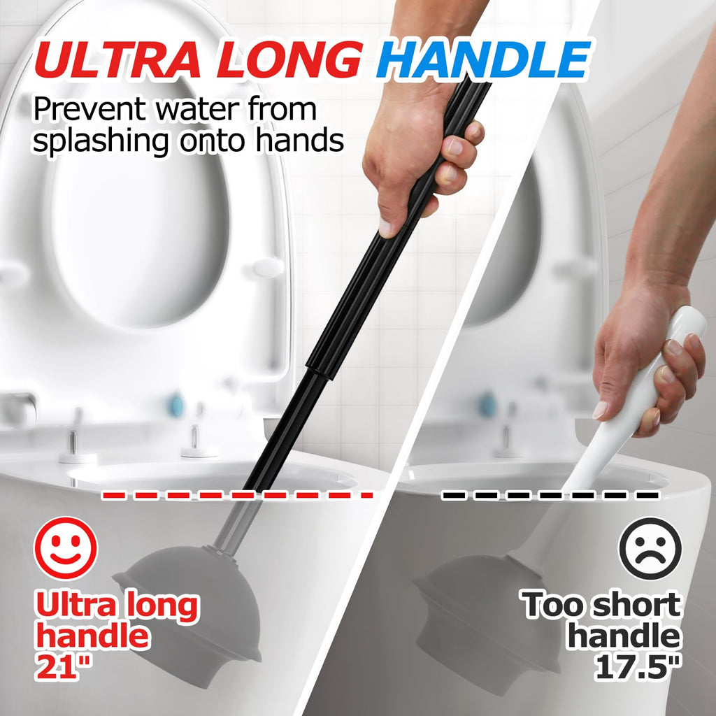 FORASTO 2in1 Toilet Brush & Plunger Set, Bathroom Essentials for Apartment