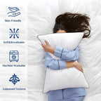 JOLLYVOGUE King Pillows 2 Pack, Cooling and Firm King Size Pillows with Oeko-Tex Certified Down Alternative Filling for Side, Back, and Stomach Sleepers, Hotel Collection