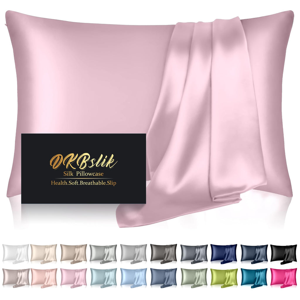 DKBslik Mulberry Silk Pillow Cases Queen Size with Zipper, Olive Green