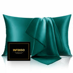 INFIIXSO Mulberry Silk Pillow Cases Standard Size with Zipper, Champagne