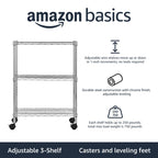 Amazon Basics 5-Shelf Tower Adjustable Storage Shelving Unit, Chrome, 16" x 16" x 54", 150 lbs Per Shelf