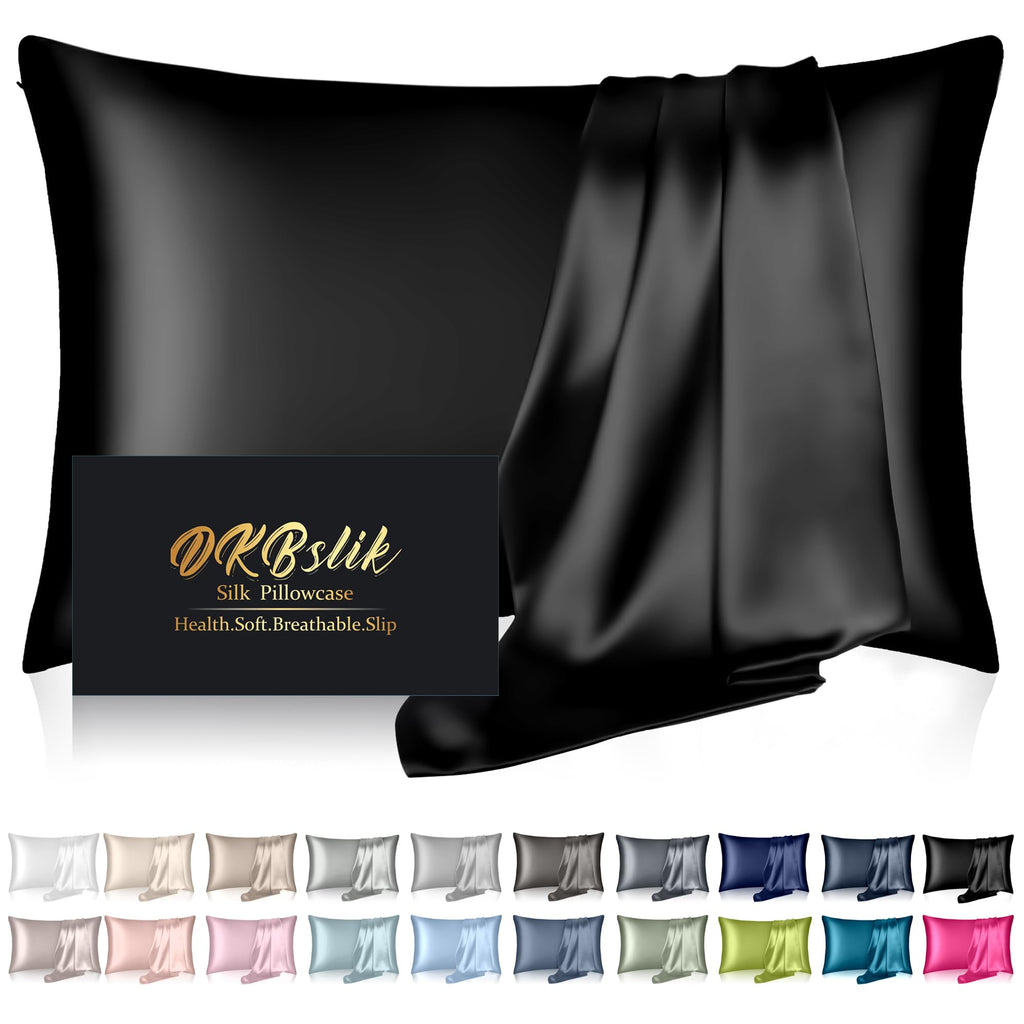 DKBslik Mulberry Silk Pillow Cases Queen Size with Zipper, Olive Green