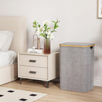 Lifewit 105L Large Laundry Basket with Lid, Removable Bags, Beige