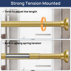 ENJOYBASICS 1" Black Shower Curtain Rod, 30-52" Adjustable, Secure Tension