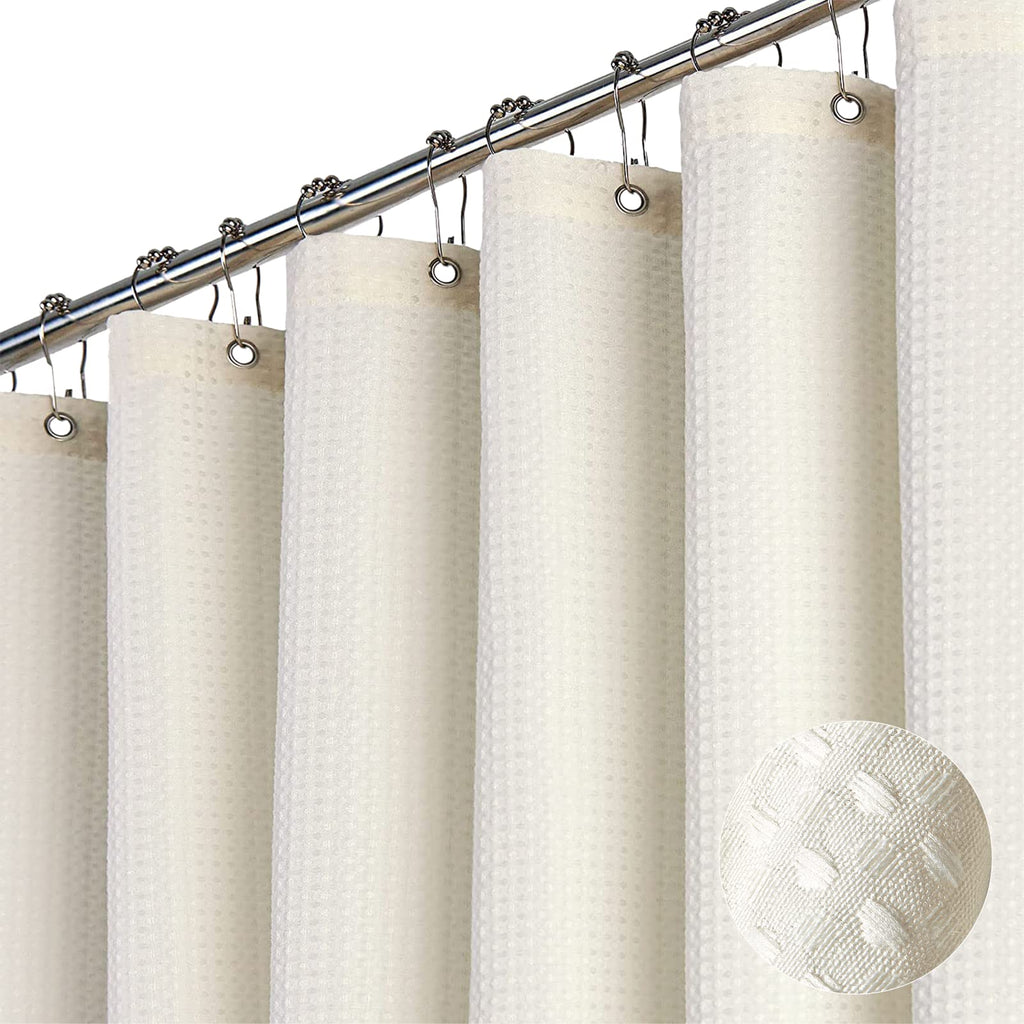 Dynamene Extra Long Waffle Shower Curtain 256 GSM 72"x90" Moonlight Blue