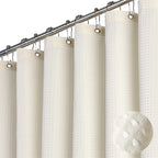 Dynamene Extra Long Waffle Shower Curtain 256 GSM 72"x90" Moonlight Blue