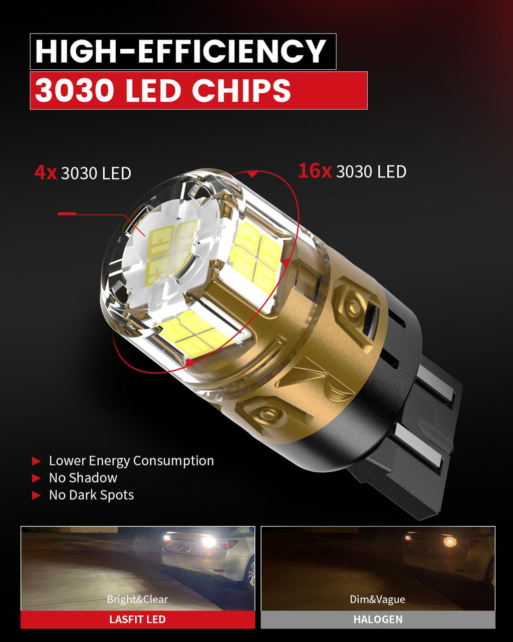 LASFIT 194 LED Bulb T10 168 192 White Bright for License Plate Bulb 2 PCS