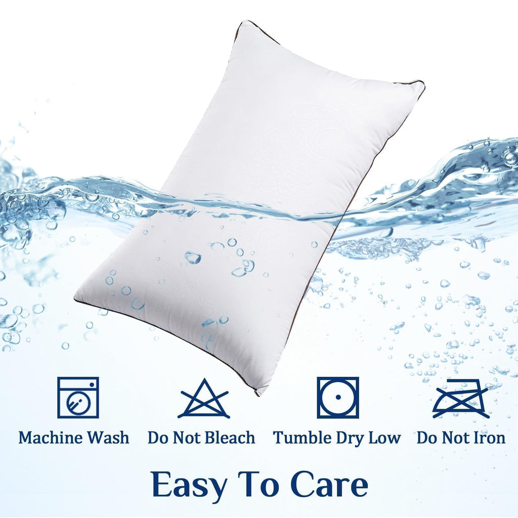JOLLYVOGUE King Pillows 2 Pack, Cooling and Firm King Size Pillows with Oeko-Tex Certified Down Alternative Filling for Side, Back, and Stomach Sleepers, Hotel Collection