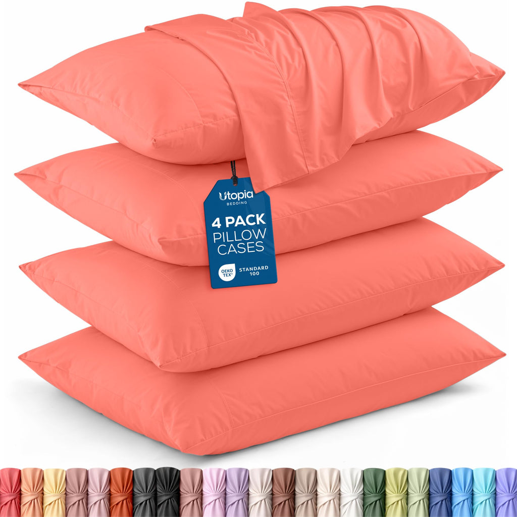 Pillow Covers Standard Set of 4, Soft and Comfy Pillow Cases, Purple