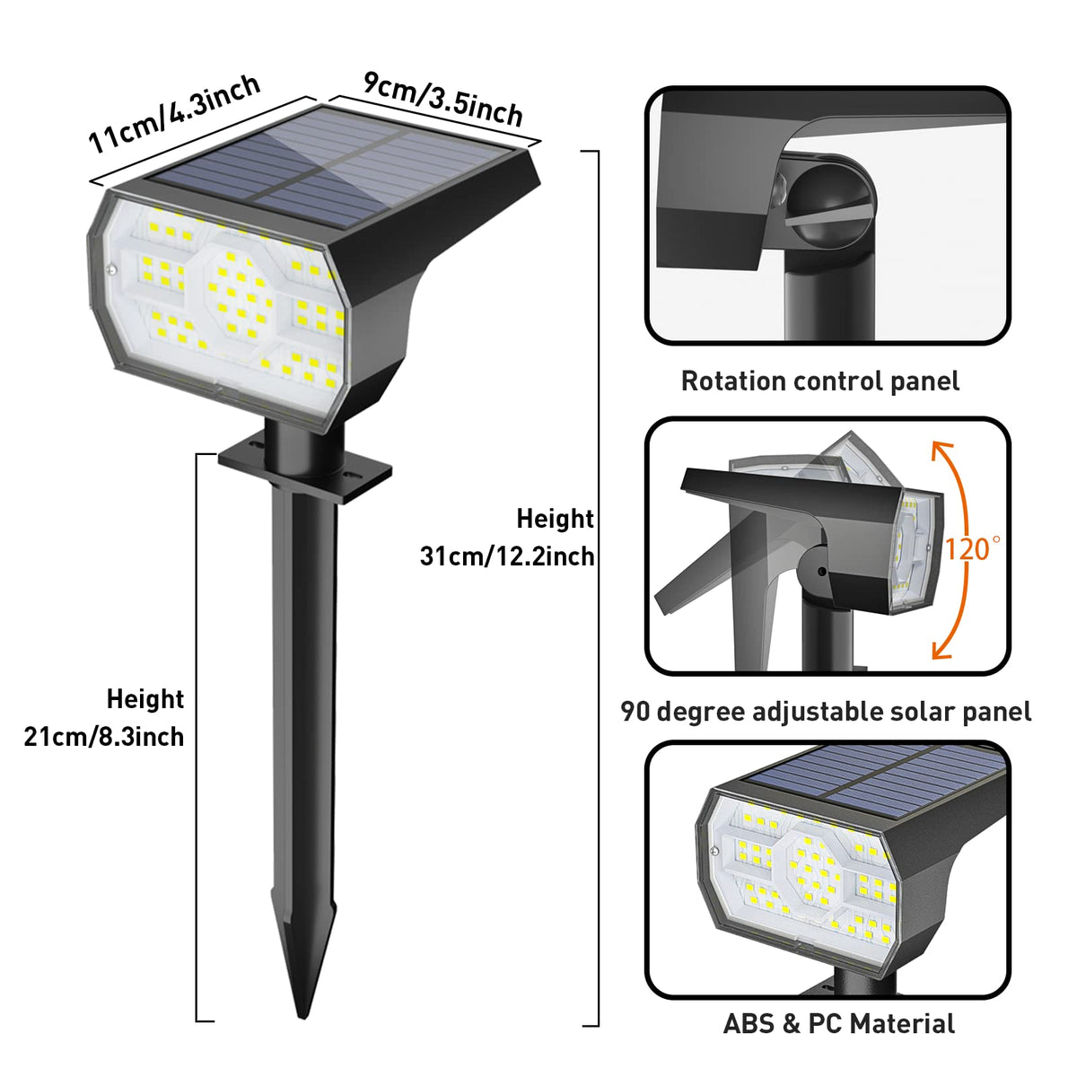 NYMPHY Solar Lights Outdoor Waterproof - 4 Pack (Warm White)
