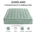 EASELAND King Size Mattress Pad Cotton Pillow Top Mattress Topper White