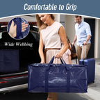 6 Pack Extra Heavy Duty Large Moving Bags with Strong Zipper, Dark Blue