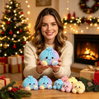 Plush Stuffed Dumpling Squishies, 3.94" Big Rainbow Squishes with Steamer